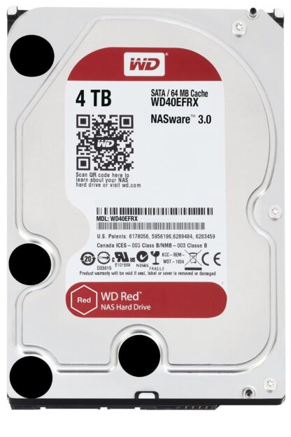 WD Red 4TB NAS Hard Disk Drive - 5400 RPM Class SATA 6 Gb/s 64MB Cache 3.5 Inch